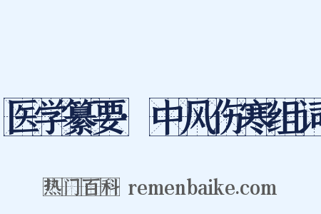 医学纂要·中风伤寒组词是什么意思的图片